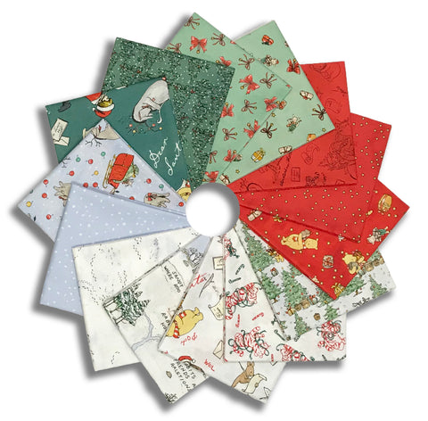 Matt's Pre-Cut Studio E 14 Piece Fat Quarter Bundle - Christmas At Pooh Corner