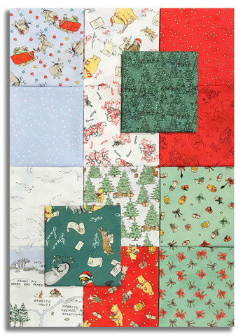 Matt's Pre-Cut Studio E 14 Piece Fat Quarter Bundle - Christmas At Pooh Corner