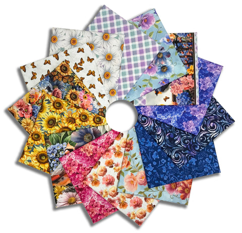 Matt's Blank Quilting Pre-Cut 14 Piece Fat Quarter Bundle - Florinda