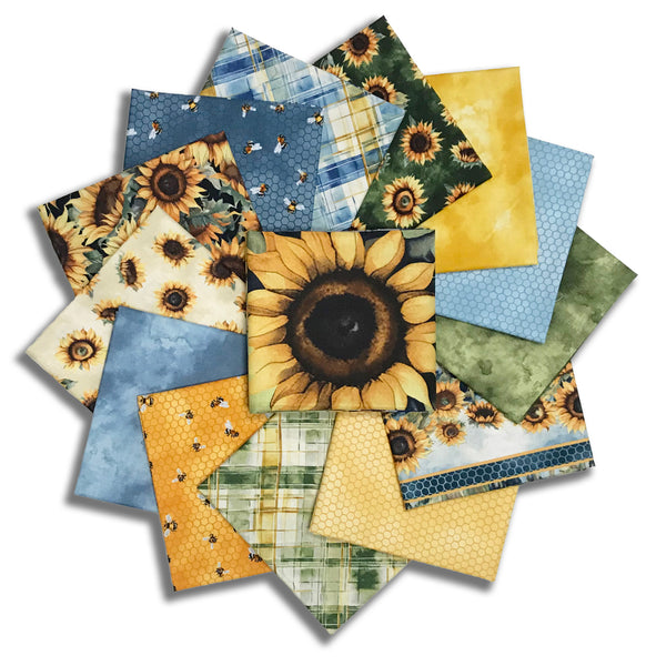 Matt's Wilmington Pre-Cut 14 Piece Fat Quarter Bundle With 24" PANEL - Sunkissed