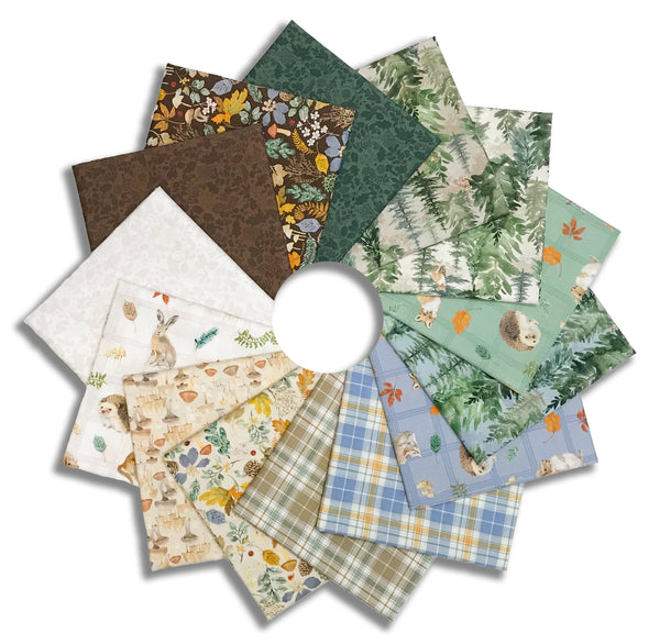 Matt's Clothworks Pre-Cut 14 Piece Fat Quarter Bundle - Woodland Way