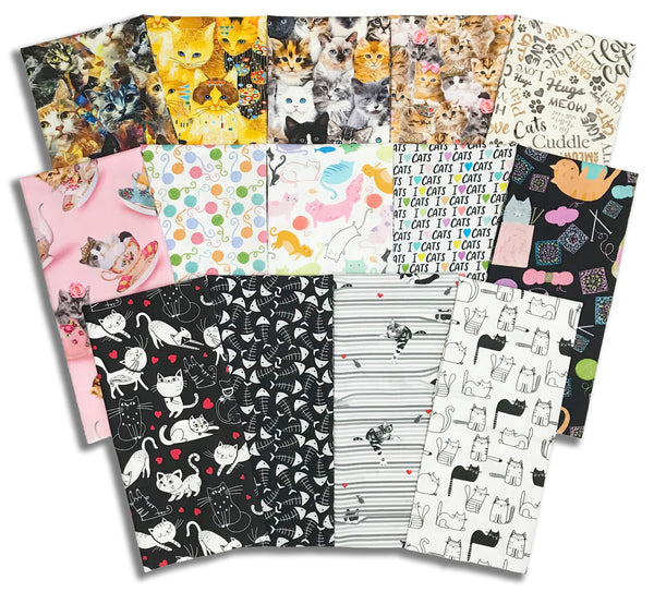 Matt's Timeless Treasures Pre-Cut 14 Piece Half Yard Bundle - Are You Kitten Me?