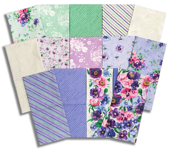 Matt's Wilmington Pre-Cut 14 Piece Half Yard Bundle - Pansy Fields