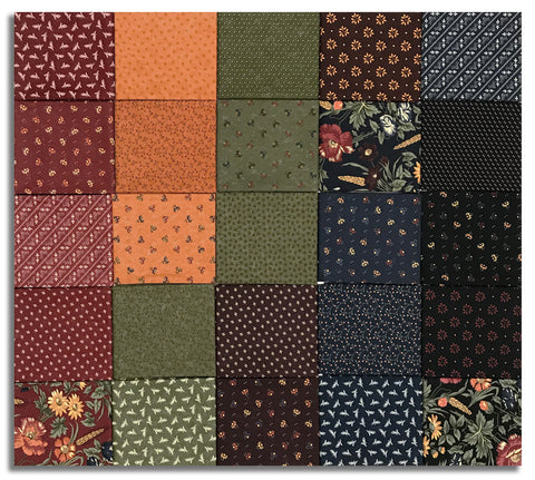 Matt's Pre-Cut Moda Kansas Troubles 25 Piece Fat Quarter Bundle - Wheatland - Dark