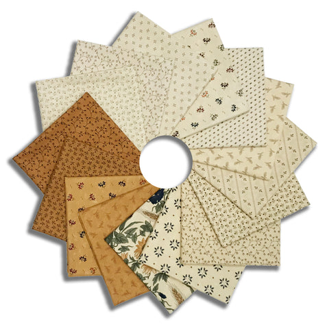 Matt's Pre-Cut Moda Kansas Troubles 15 Piece Fat Quarter Bundle - Wheatland - Light