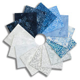 Matt's Pre-Cut Hoffman Batik 15 Piece Fat Quarter Bundle - Into The Snow