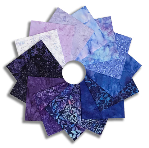 Matt's Pre-Cut Hoffman Batik 15 Piece Fat Quarter Bundle - Morning Glory
