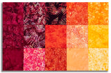 Matt's Pre-Cut Hoffman Batik 15 Piece Fat Quarter Bundle - Sundown