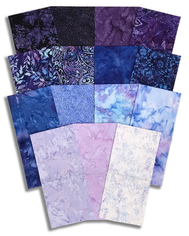 Matt's Pre-Cut 15 Piece Half Yard Bundle - Hoffman Batiks - Morning Glory