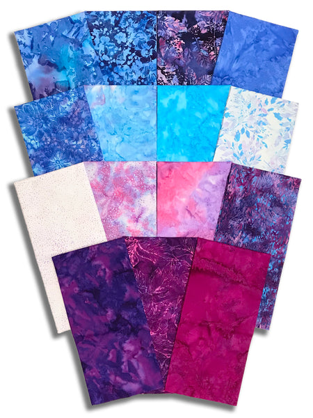 Matt's Pre-Cut 15 Piece Half Yard Bundle - Hoffman Batiks - Cotton Candy Dreams