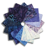 Matt's Pre-Cut Hoffman Batik 16 Piece Fat Quarter Bundle - Violet Waves