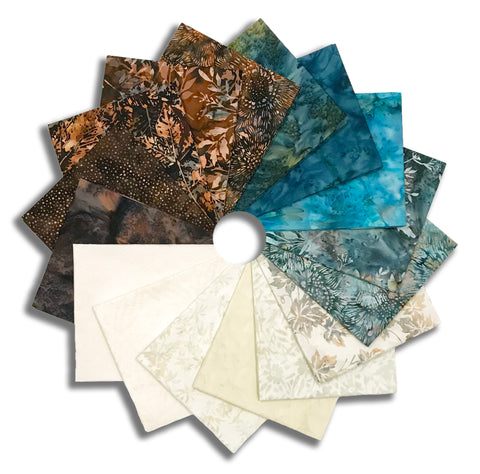 Matt's Hoffman Batiks Pre-Cut 16 Piece Fat Quarter Bundle - Shoreline Sails