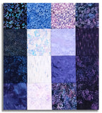 Matt's Pre-Cut Hoffman Batik 16 Piece Fat Quarter Bundle - Violet Waves
