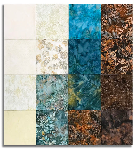 Matt's Hoffman Batiks Pre-Cut 16 Piece Fat Quarter Bundle - Shoreline Sails