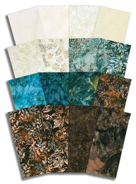 Matt's Pre-Cut 16 Piece Half Yard Bundle - Hoffman Batiks - Shoreline Sails