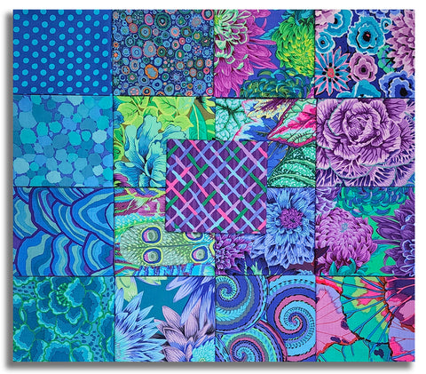 Matt's Pre-Cut Kaffe Fassett 17 Piece Fat Quarter Bundle - Best Blues