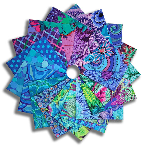 Matt's Pre-Cut Kaffe Fassett 17 Piece Fat Quarter Bundle - Best Blues