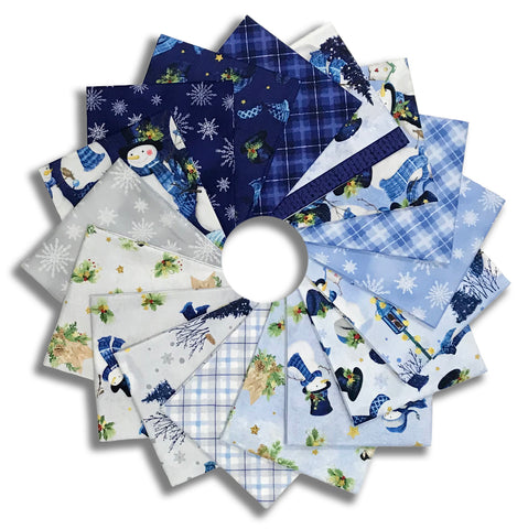 Matt's Wilmington Pre-Cut 17 Piece Fat Quarter Bundle - Let It Snow-Man!