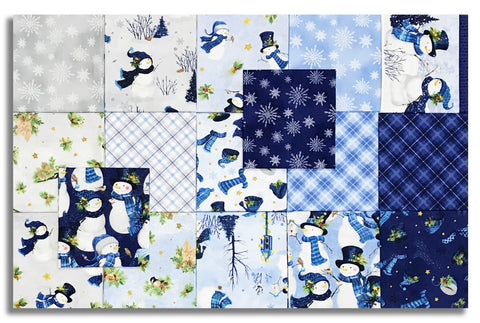 Matt's Wilmington Pre-Cut 17 Piece Fat Quarter Bundle - Let It Snow-Man!