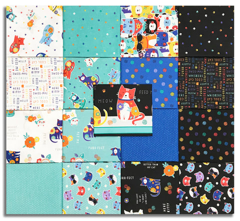 Matt's Wilmington Pre-Cut 17 Piece Fat Quarter Bundle - Fe-Line Frisky