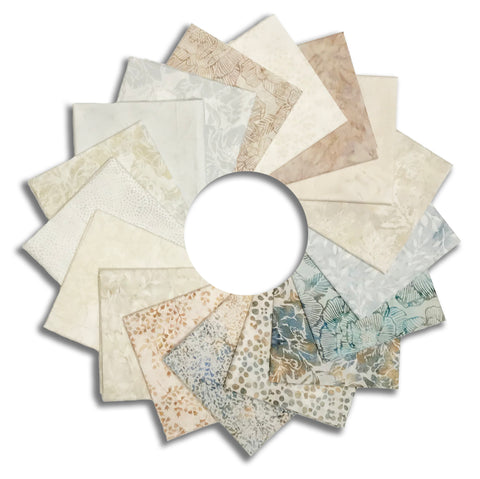 Matt's Hoffman Bali Batiks Pre-Cut 17 Piece Fat Quarter Bundle - Sandy