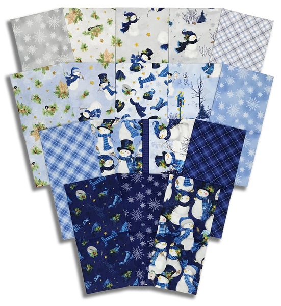 Matt's Wilmington Pre-Cut 17 Piece Half Yard Bundle - Let It Snow-Man!