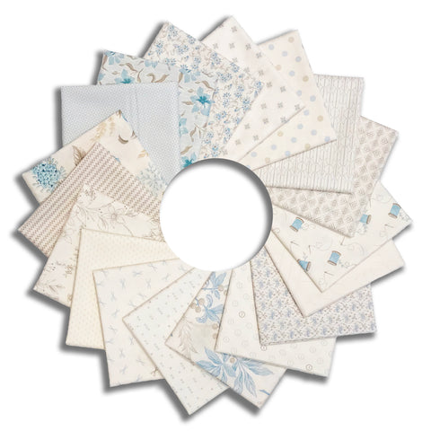 Matt's Cut Andover Sewing Bird Pre-Cut 18 Piece Fat Quarter Bundle - Cream