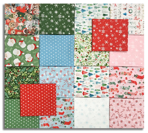 Matt's Clothworks Pre-Cut 18 Piece Fat Quarter Bundle - Santa Paws
