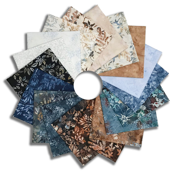 Matt's Hoffman Bali Batiks Pre-Cut 18 Piece Fat Quarter Bundle - Autumn Mist
