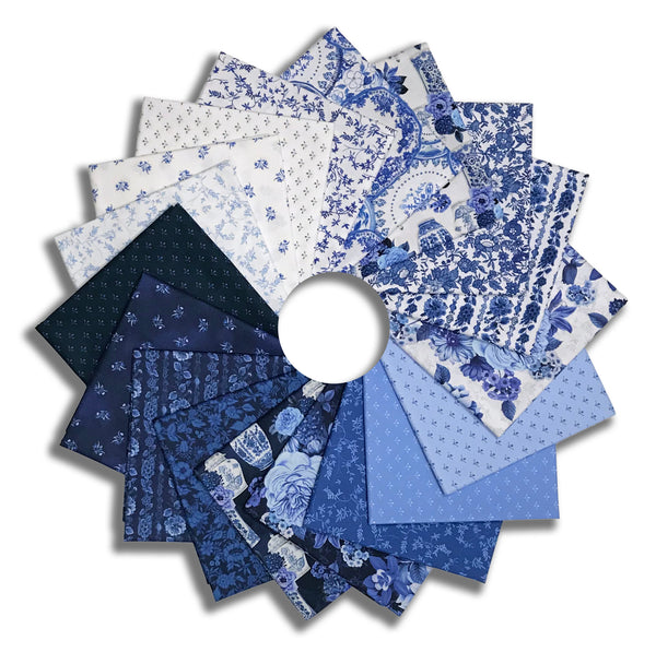 Matt's Windham Pre-Cut 19 Piece Fat Quarter Bundle - China Blue