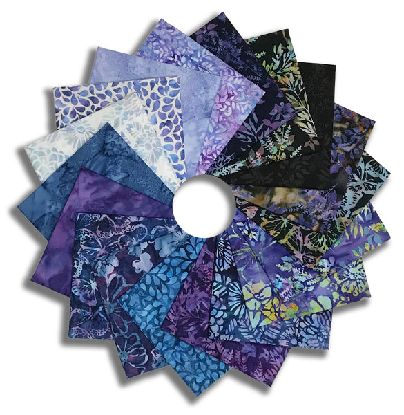 Matt's Hoffman Bali Batiks Pre-Cut 18 Piece Fat Quarter Bundle - Dandelions At Dusk