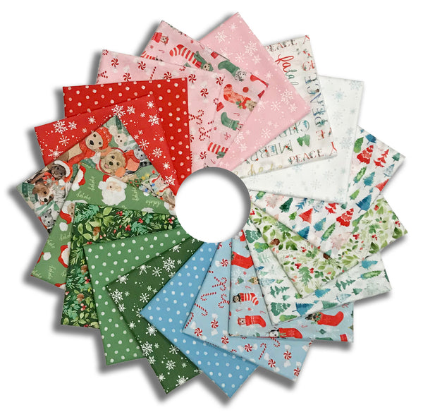 Matt's Clothworks Pre-Cut 18 Piece Fat Quarter Bundle - Santa Paws