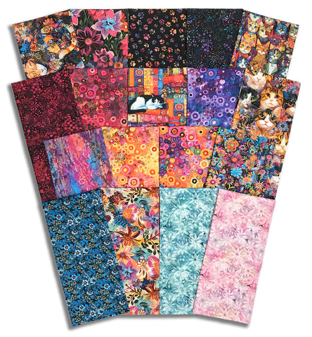 Matt's Timeless Treasures Pre-Cut 18 Piece Half Yard Bundle - Calico Patchwork