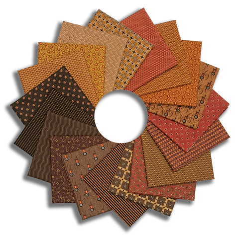 Matt's Cut Andover Spice Market Pre-Cut 19 Piece Fat Quarter Bundle - Dark