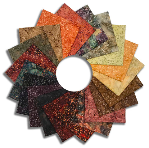 Matt's Pre-Cut 20 Piece Fat Quarter Bundle - Hoffman Bali Chops 885 - Earth Tones