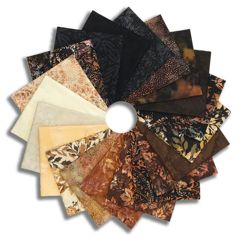 Matt's Pre-Cut Hoffman Batik 20 Piece Fat Quarter Bundle - Coffee Shoppe