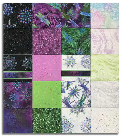 Matt's Benartex Pre-Cut 20 Piece Fat Quarter Bundle  - Dragonfly Wonder