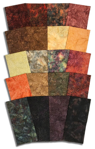 Matt's Pre-Cut 20 Piece Half Yard Bundle - Hoffman Bali Chops 885 - Earth Tones