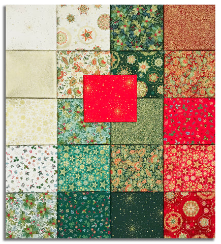 Matt's Andover/Makower Pre-Cut 21 Piece Fat Quarter Bundle - Good Tidings