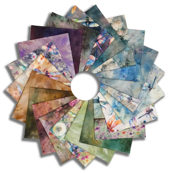 Matt's Hoffman Pre-Cut 21 Piece Fat Quarter Bundle - Wings Over Wildflowers