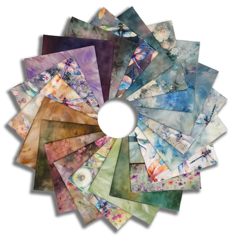 Matt's Hoffman Pre-Cut 21 Piece Fat Quarter Bundle - Wings Over Wildflowers