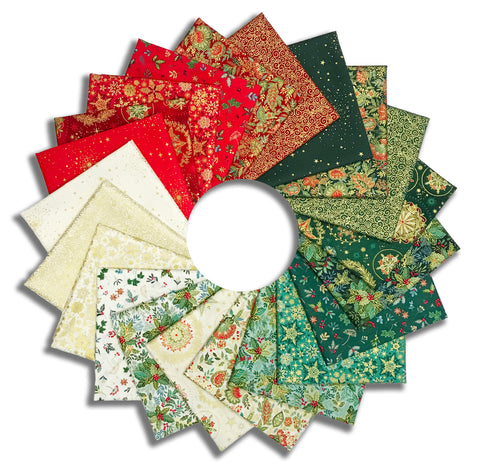 Matt's Andover/Makower Pre-Cut 21 Piece Fat Quarter Bundle - Good Tidings