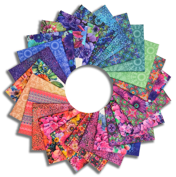 Matt's Hoffman Spectrum Print Pre-Cut 24 Piece Fat Quarter Bundle - Bloom!