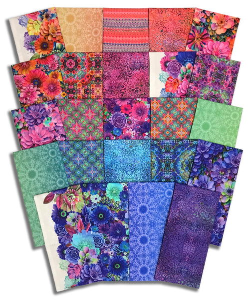 Matt's Pre-Cut Hoffman Spectrum Print 24 Piece Half Yard Bundle - Bloom!