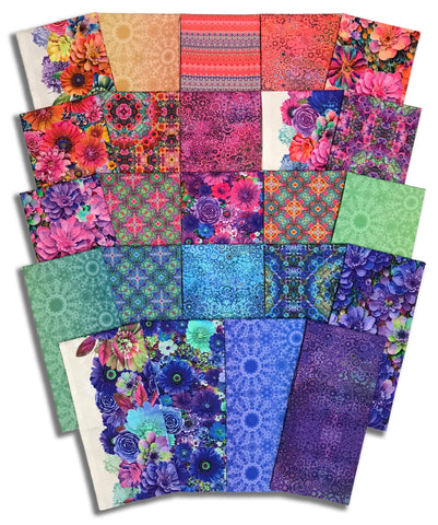 Matt's Pre-Cut Hoffman Spectrum Print 24 Piece Half Yard Bundle - Bloom!