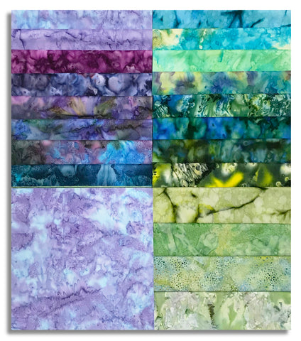 Matt's Pre-Cut Hoffman Batiks 40 Piece 10" Layer Cake - Laguna