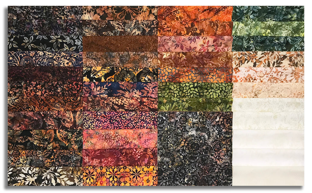 Earth Layers Pattern Matt's Pre-Cut Hoffman Batiks 40 Piece 10