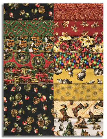 Matt's Pre-Cut Blank Quilting 40 Piece 10" Layer Cake Squares  - Gears & Garland