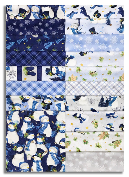 Matt's Pre-Cut Wilmington 40 Piece 10" Squares Layer Cake - Let It Snow-Man!