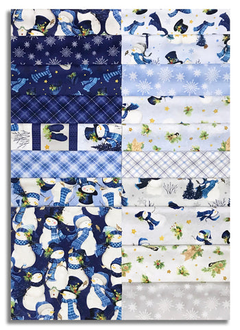Matt's Pre-Cut Wilmington 40 Piece 10" Squares Layer Cake - Let It Snow-Man!
